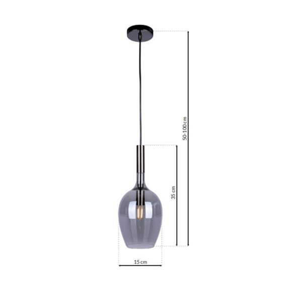 MILAGRO ML8813 Lampa wisząca LUGANO SMOKED 1xE14