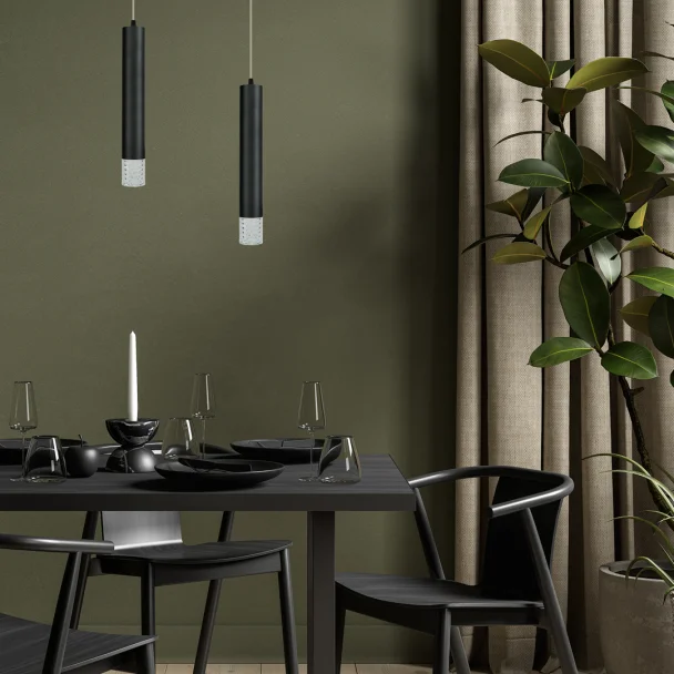 MILAGRO ML8877 Lampa wisząca TUBI BLACK 1xGU10