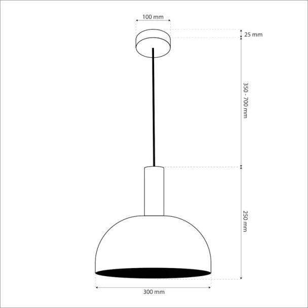 MILAGRO MLP1553 Lampa wisząca VISBY BLACK 1xE27