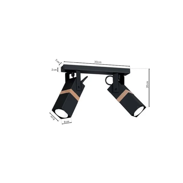 MILAGRO MLP5401 Lampa sufitowa VIDAR BLACK 2xGU10