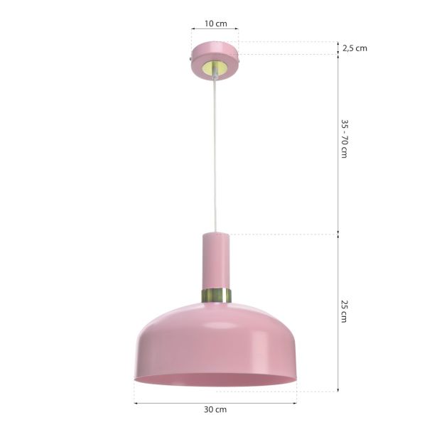 MILAGRO MLP6199 Lampa wisząca MALMO PINK 1xE27