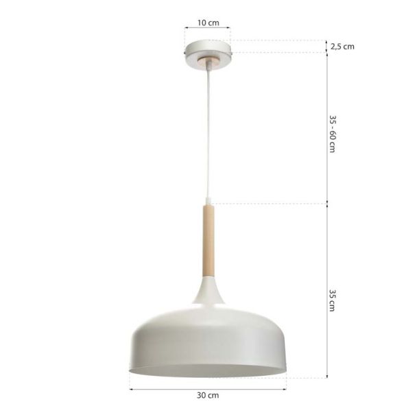 MILAGRO MLP6217 Lampa wisząca TAYLOR WHITE 1xE27 60W