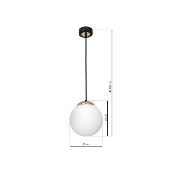 MILAGRO MLP6495 Lampa wisząca SPARTA BLACK / GOLD 1xE27