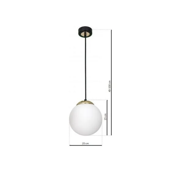 MILAGRO MLP6495 Lampa wisząca SPARTA BLACK / GOLD 1xE27