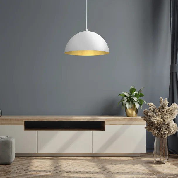 MILAGRO MLP7897 Lampa wisząca Beta 1xE27 35cm Biały/Złoty