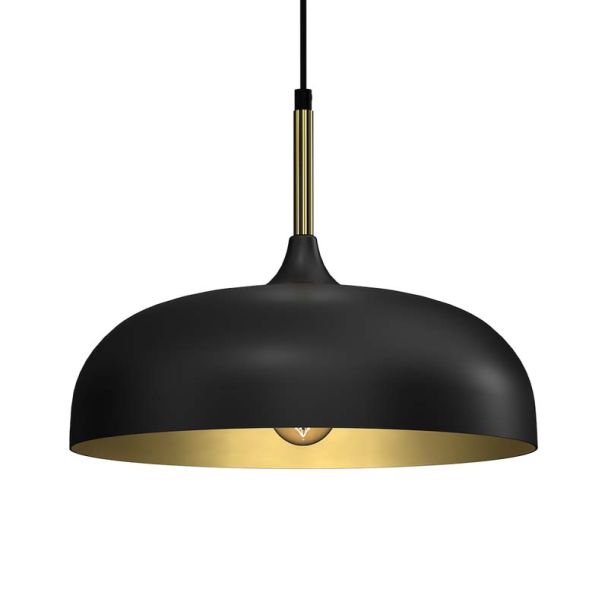 MILAGRO MLP8030 Lampa wisząca LINCOLN BLACK/GOLD 1xE27 35cm