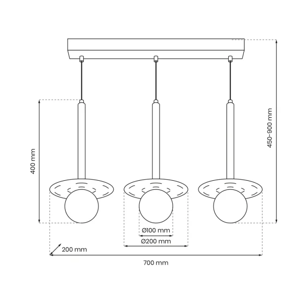 MILAGRO MLP8914 Lampa wisząca FUTURA 3xG9