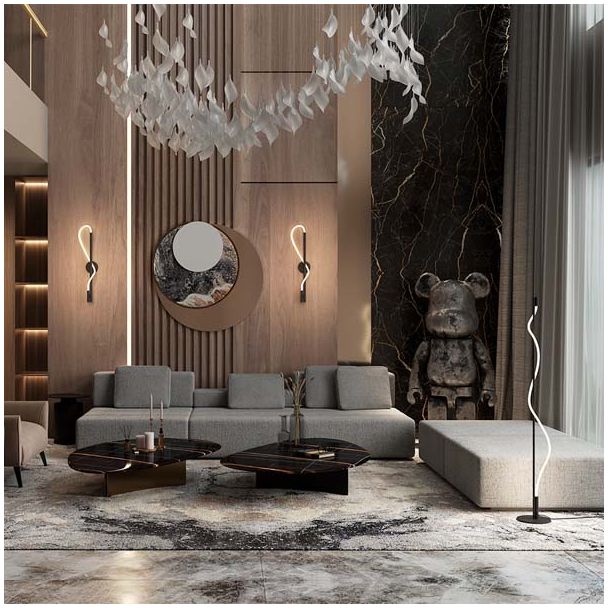 MAYTONI MOD166FL-L15B3K Tau lampa podłogowa czarny