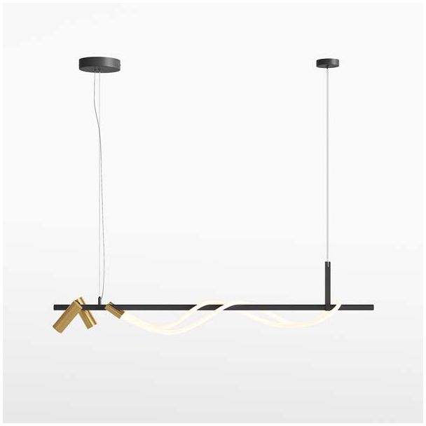 MAYTONI MOD166PL-L30GB3K Tau lampa wisząca czarny,złoty