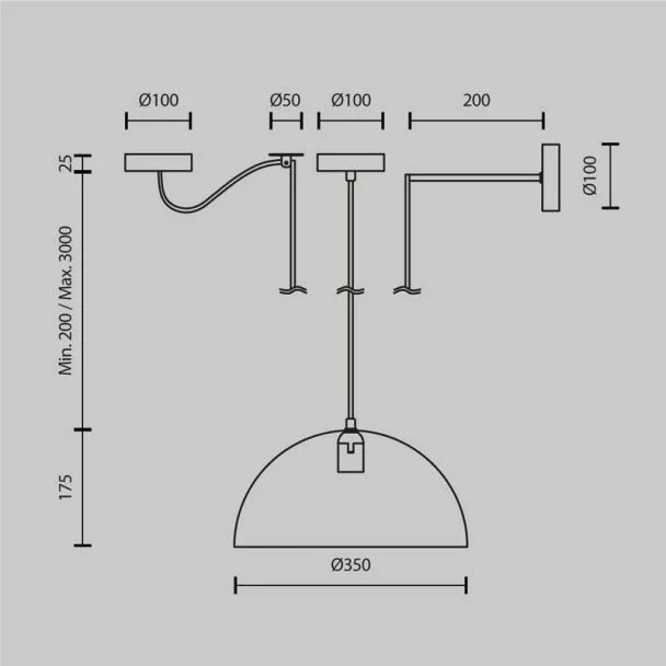 MAYTONI MOD168PL-01GR Basic colors lampa wisząca
