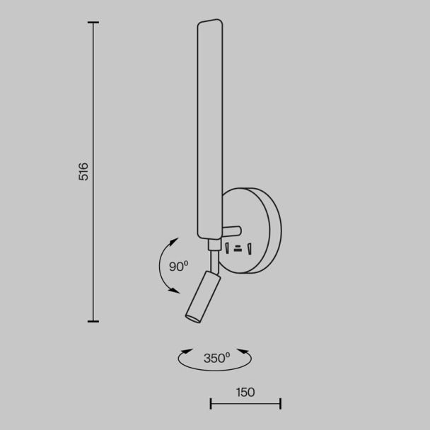 MAYTONI MOD214WL-L8W3K1 Combo lampa ścienna