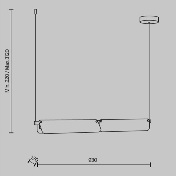MAYTONI MOD296PL-L20BS3K Flat lampa wisząca