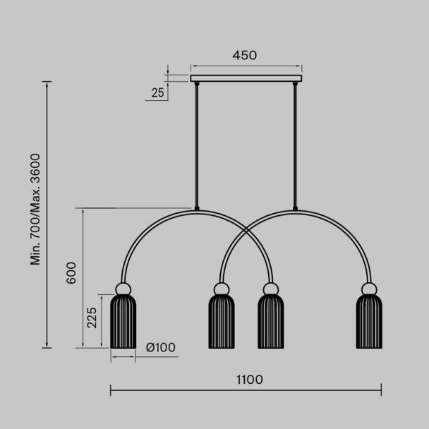 MAYTONI MOD302PL-04GR Antic lampa wisząca