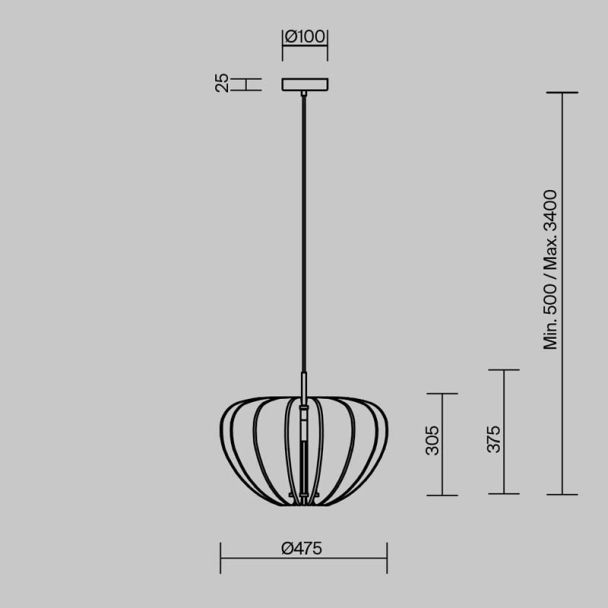 MAYTONI MOD398PL-01BR Cambio lampa wisząca