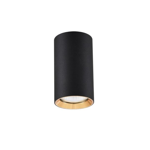 LIGHT PRESTIGE Oczko Manacor 13cm 1xGU10 czarno/złota LP-232/1D - 130 BK/GD