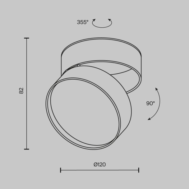 MAYTONI C024CL-L18B4K Onda lampa sufitowa czarny