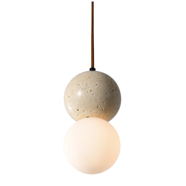 YASKR PL0135 BILO I lampa wisząca kolor drewno+ kamień