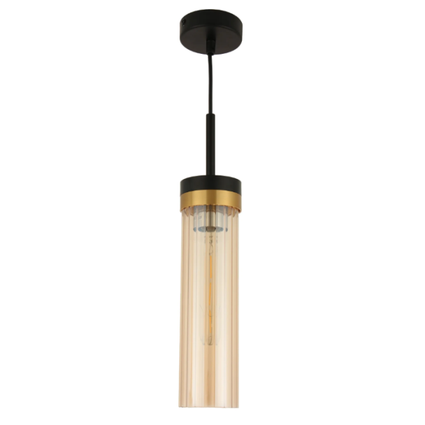 YASKR PL0140-1 MALIKA 1 lampa wisząca kolor czarny+ mosiężny