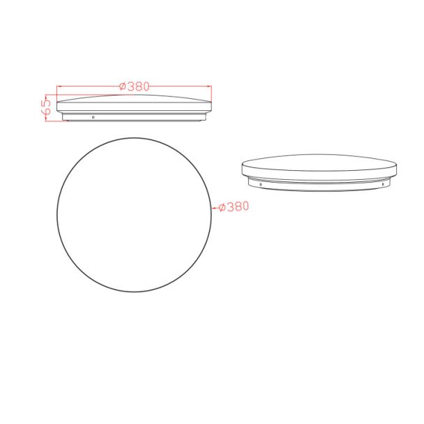LIGHT PRESTIGE Plafon okrągły Babilon średni czarny 4000k LP-335/1C M 4BK