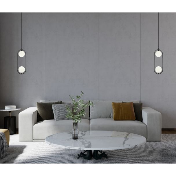 ITALUX PND-3965-2-BK lampa wisząca czarny,biały