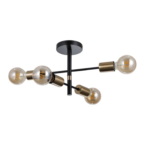 ITALUX PND-4025-4-BL-HBR lampa wisząca czarny,mosiądz