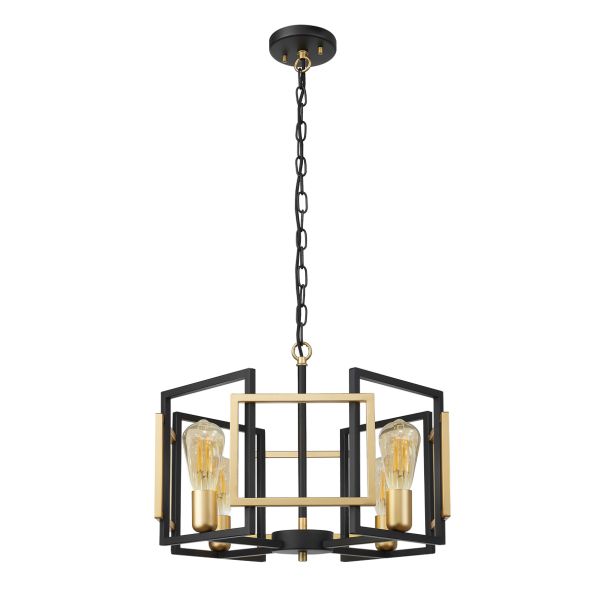 ITALUX PND-44003-4-BK-GD lampa wisząca złoty,czarny