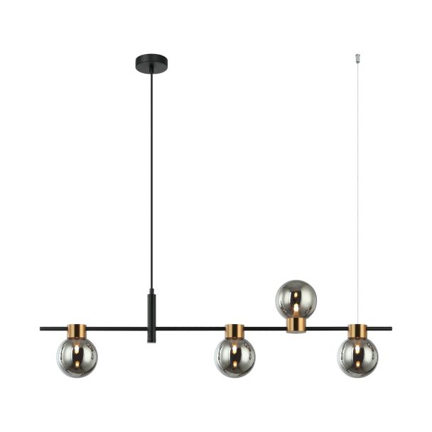 ITALUX PND-5225-4-BK-SG lampa wisząca czarny,przydymiony