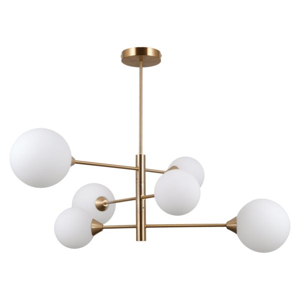 ITALUX PND-55342-6-HB Evora lampa wisząca mosiądz