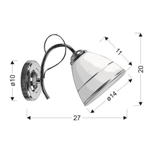 CANDELLUX 21-75390 ELOTTE LAMPA KINKIET 1X40W E27 BIAŁY