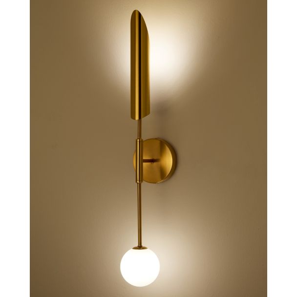 STEP INTO DESIGN ST-F086 LAMPA ŚCIENNA MIKA-1 BIAŁO ZŁOTA 70 CM