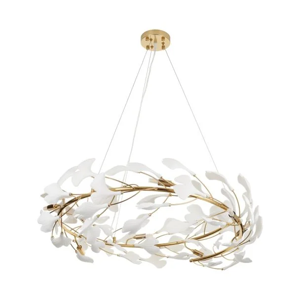 STEP INTO DESIGN XY080P-80 Lampa wisząca BOTANIKA złoto biała 80 cm
