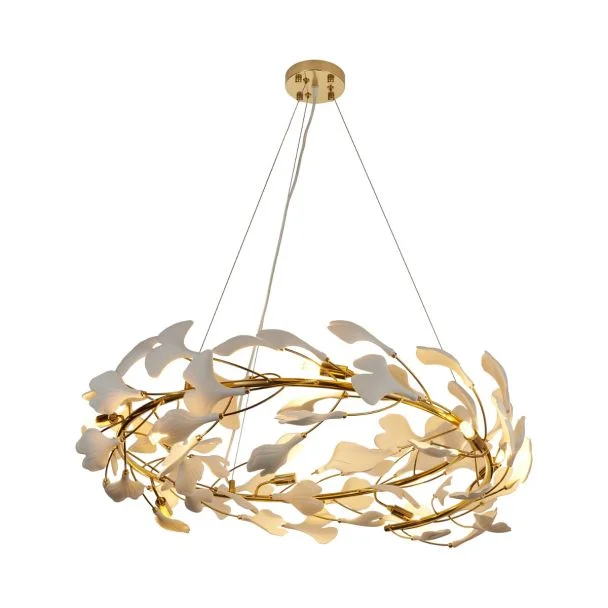 STEP INTO DESIGN XY080P-80 Lampa wisząca BOTANIKA złoto biała 80 cm
