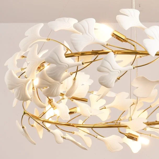 STEP INTO DESIGN XY080P-80 Lampa wisząca BOTANIKA złoto biała 80 cm