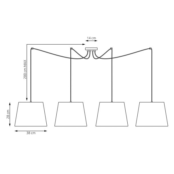 EMIBIG 1425/4 ASCOT 4 MIX lampa wisząca