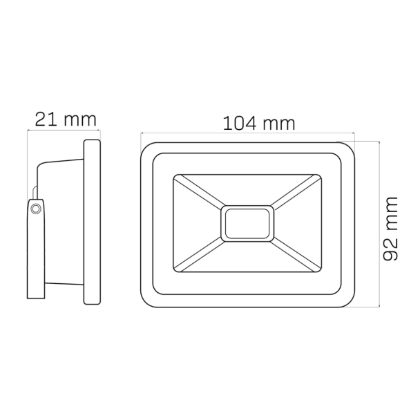 Polux 302366 Naświetlacz LED SMD 10W 6500K 120° IP65 czarny