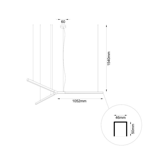 ANTIGO 5224 TRIKAL Z lampa zwieszana 214 cm 3000K
