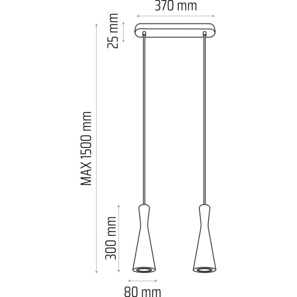 HELLUX 8510212 Lampa wisząca szara Vegas 2 pł