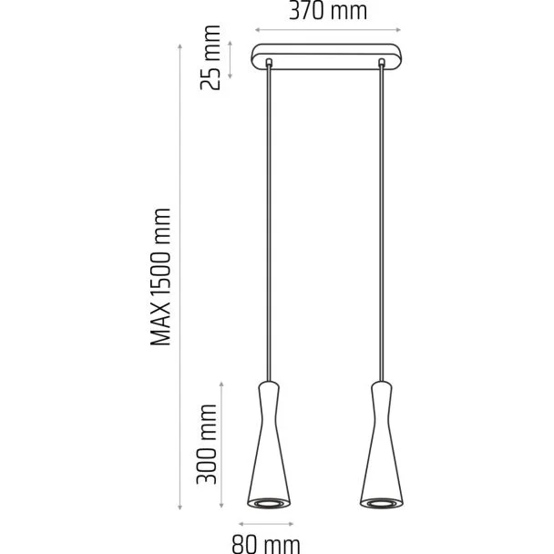 HELLUX 8510212 Lampa wisząca szara Vegas 2 pł