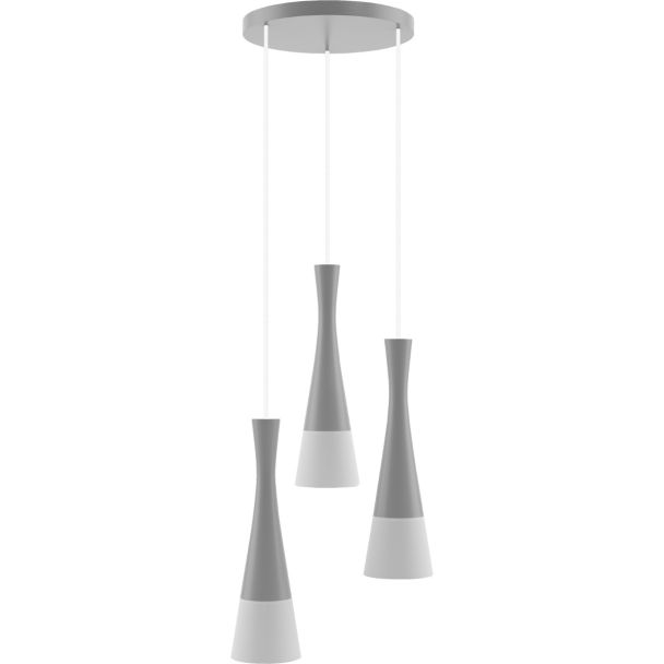 HELLUX 8511536 Lampa wisząca szara Vegas2 3pł (plafon)