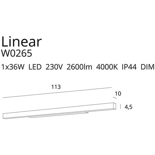 Maxlight Linear W0265 Kinkiet Biały IP44 Dim