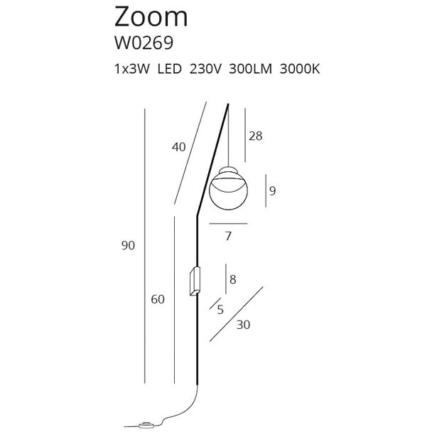 Maxlight Zoom W0269 Kinkiet Czarny IP44