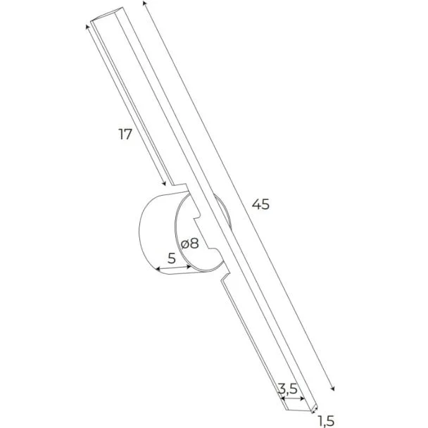 MAXLIGHT W0347 KINKIET MERANO II ZŁOTY