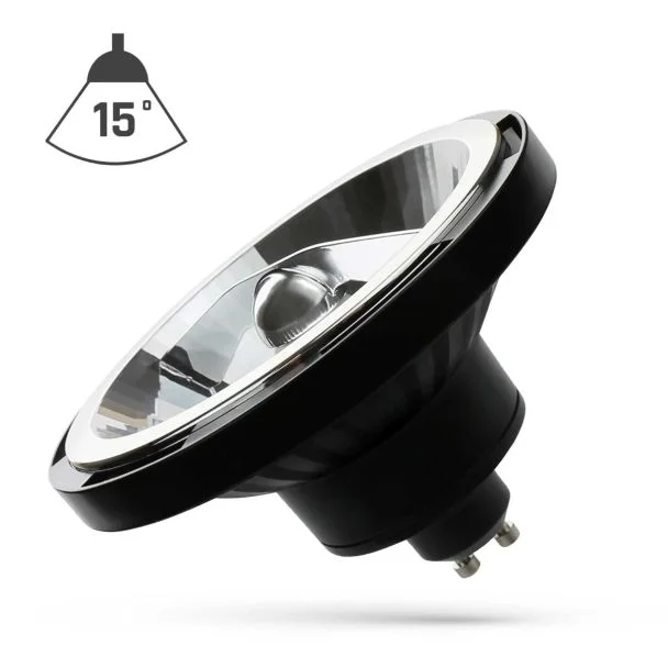 SPECTRUMLED 14570 Żarówka LED AR111 GU10 230V 12W COB 15st WW CZARNY SPECTRUM
