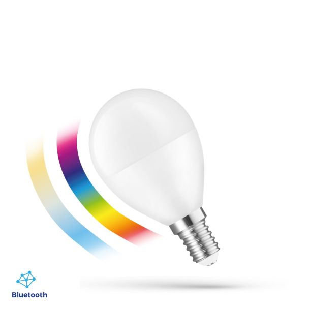 SPECTRUMLED 14630 Żarówka LED KULKA 4,9W E-14 230V RGBW+CCT+DIM BTM Spectrum SMART Easy Smart