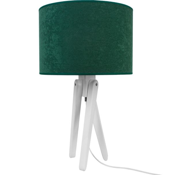 HELLUX 4210353 Lampa stołowa biały TRIVET butelkowa zieleń