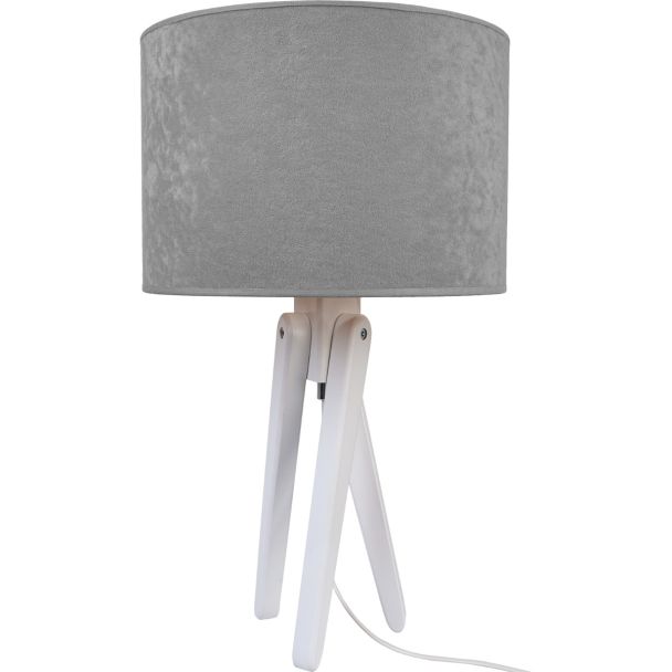 HELLUX 4210312 Lampa stołowa biała TRIVET szara