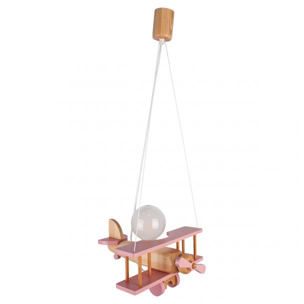 HELLUX 1041020 Lampa wisząca Samolot mały - naturalno-różowy