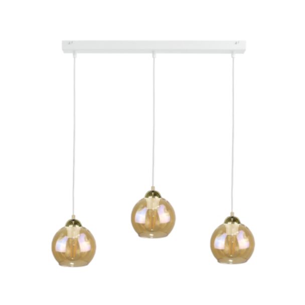 KETER 2149 Lampa wisząca 3xE27 AMBRE WHITE/GOLD