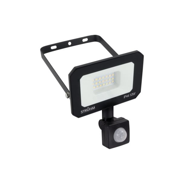 IDEUS 04364 ASTON LED S 10W BLACK NW Naświetlacz SMD LED z czujnikiem ruchu