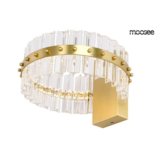 Moosee MSE01040015 MOOSEE kinkiet SATURNUS WALL złoty - LED, kryształ, stal szczotkowana
